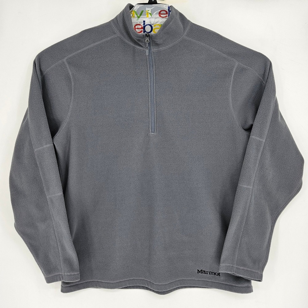 Marmot‎ Fleece Mens Extra Large Gray Pullover Sweatshirt Quarter Zip Outdoors